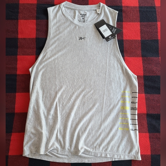 Women's Reebok heathered grey workout top-Medium - Picture 1 of 3